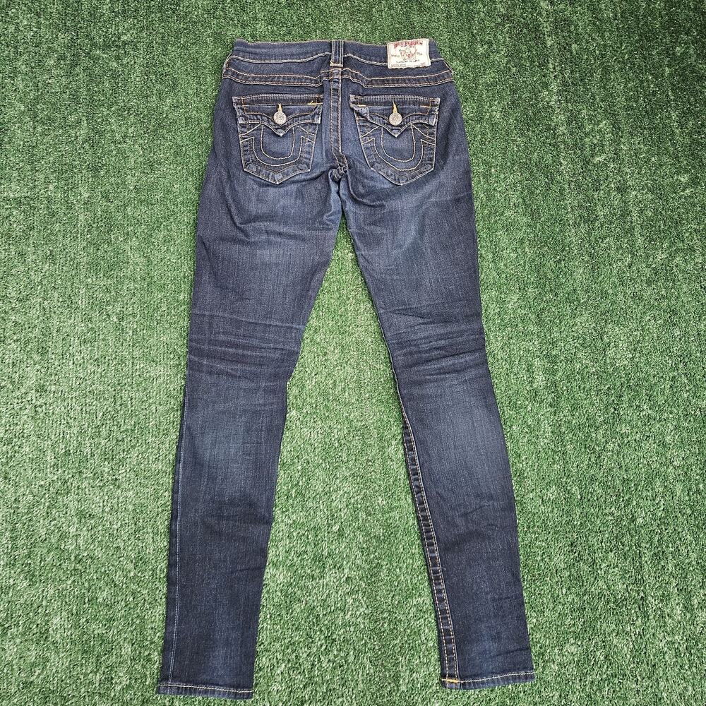 True Religion Misty Skinny Low Rise Stretch Denim Blue Jeans Womens 26 x 29.5